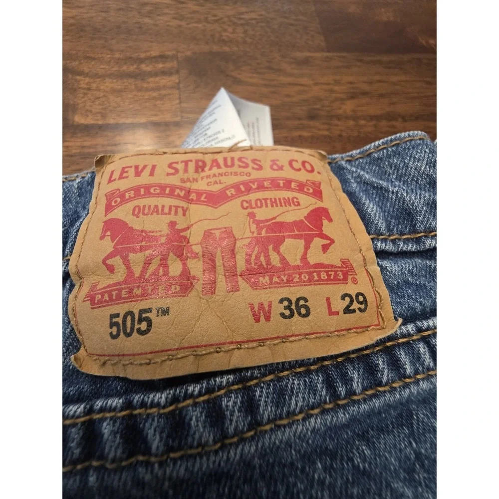 Levi's‎ 505 Men's Cotton Jeans - Light Stonewash 36×29 Y2k 90s